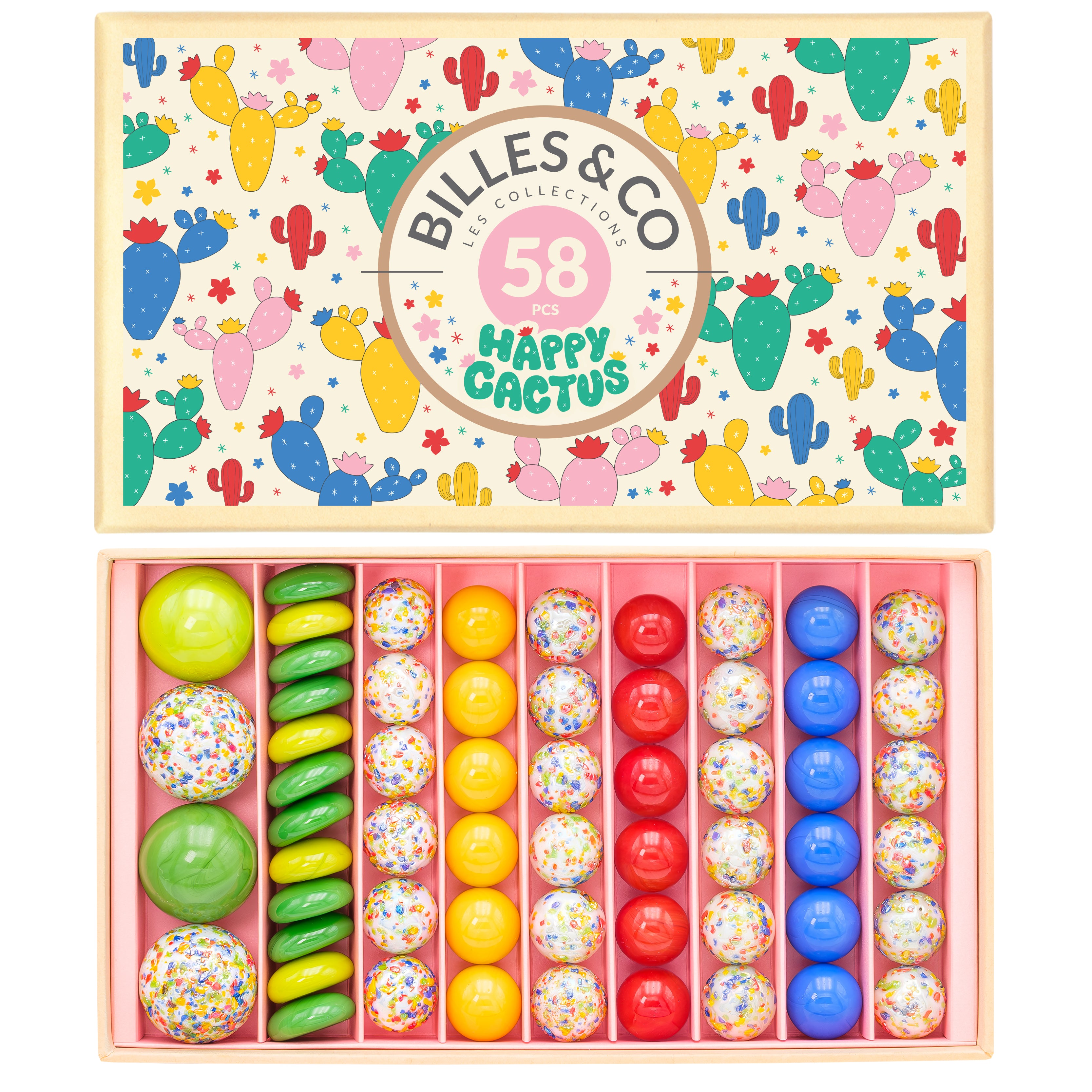 Happy Cactus Marbles - Large Box
