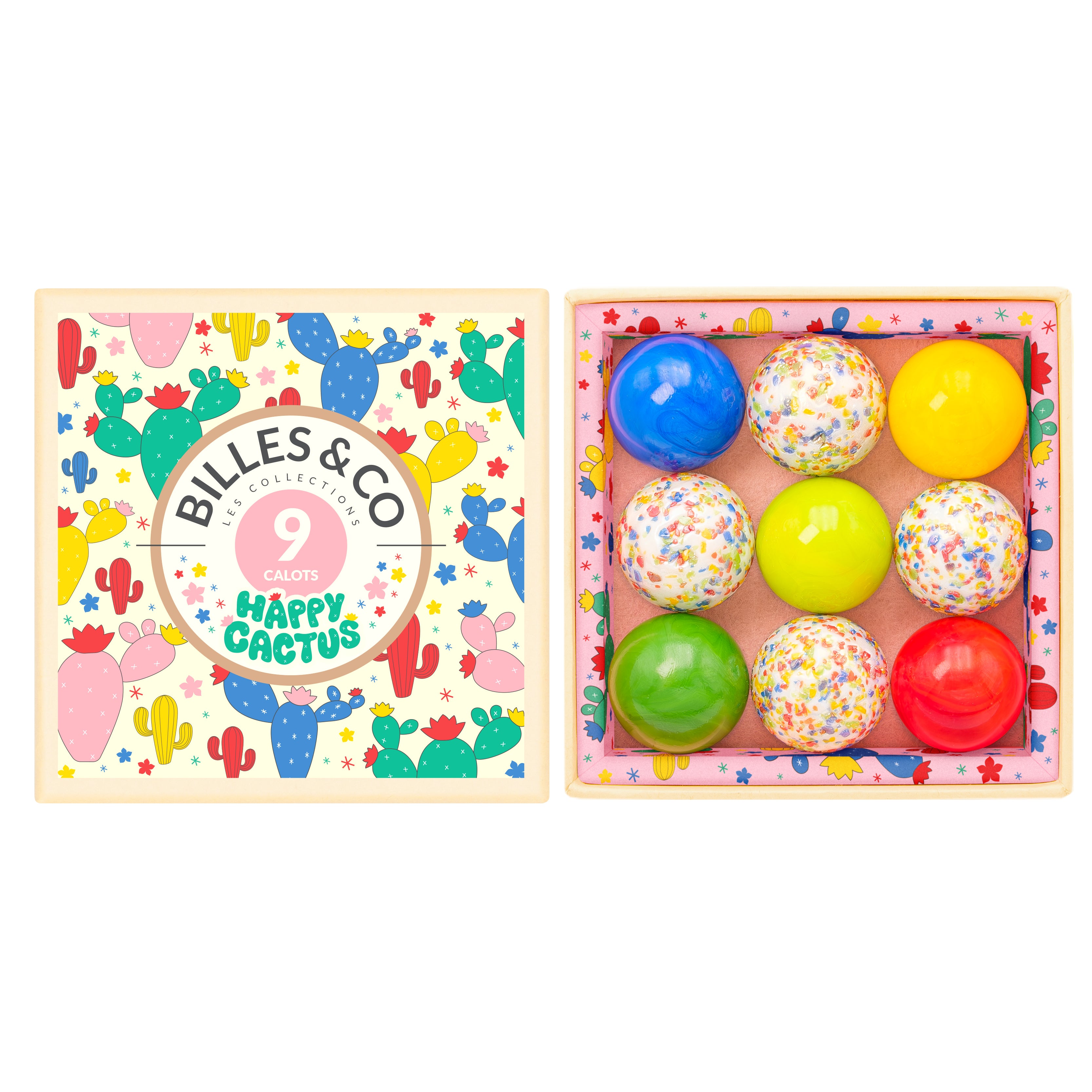 Happy Cactus Marbles - Shooters Box