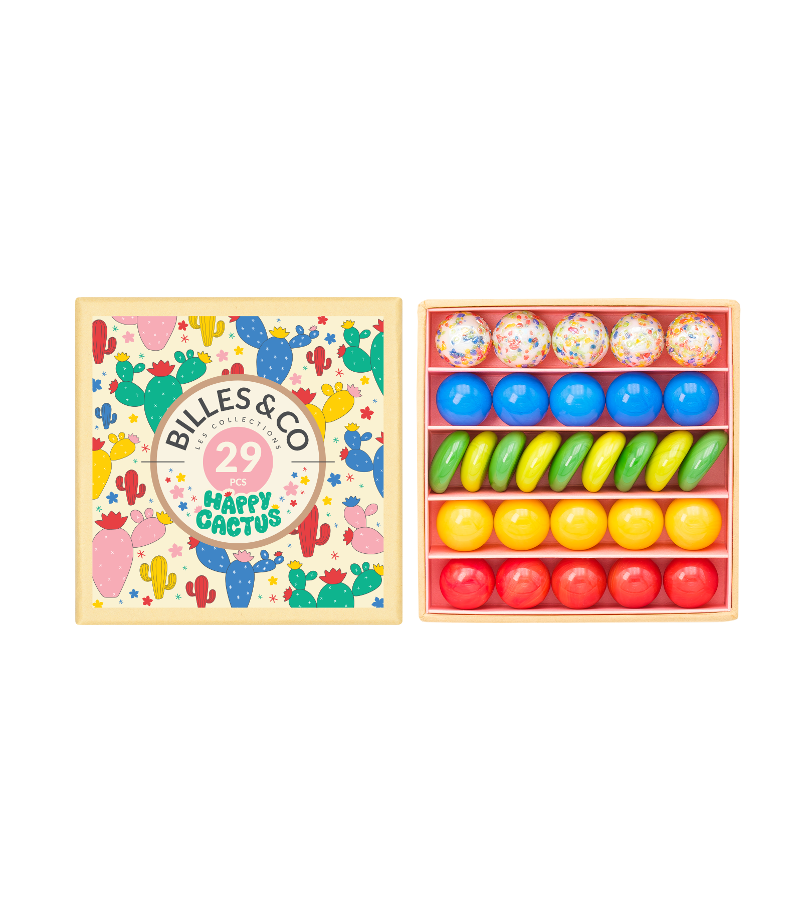 Happy Cactus Marbles - Small Box