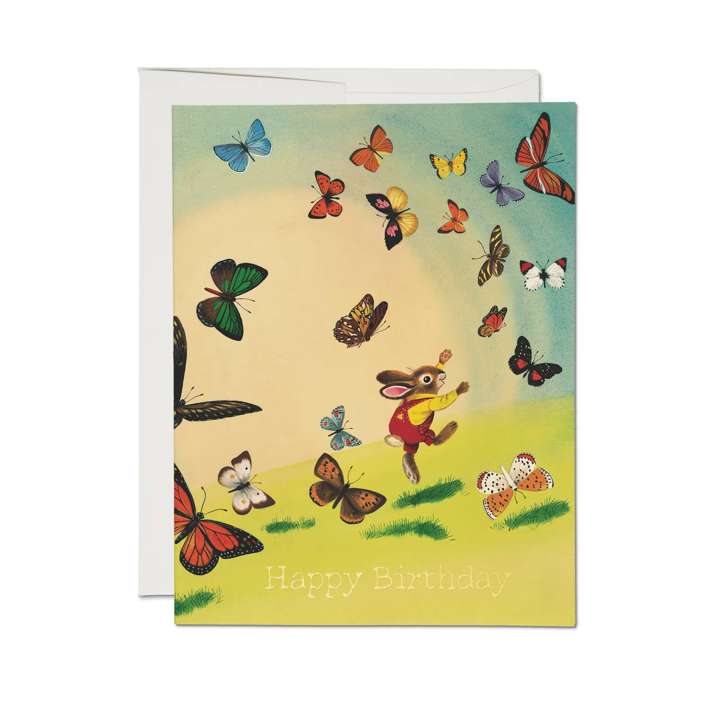 Richard Scarry Bunny and Butterflies - Birthday Card